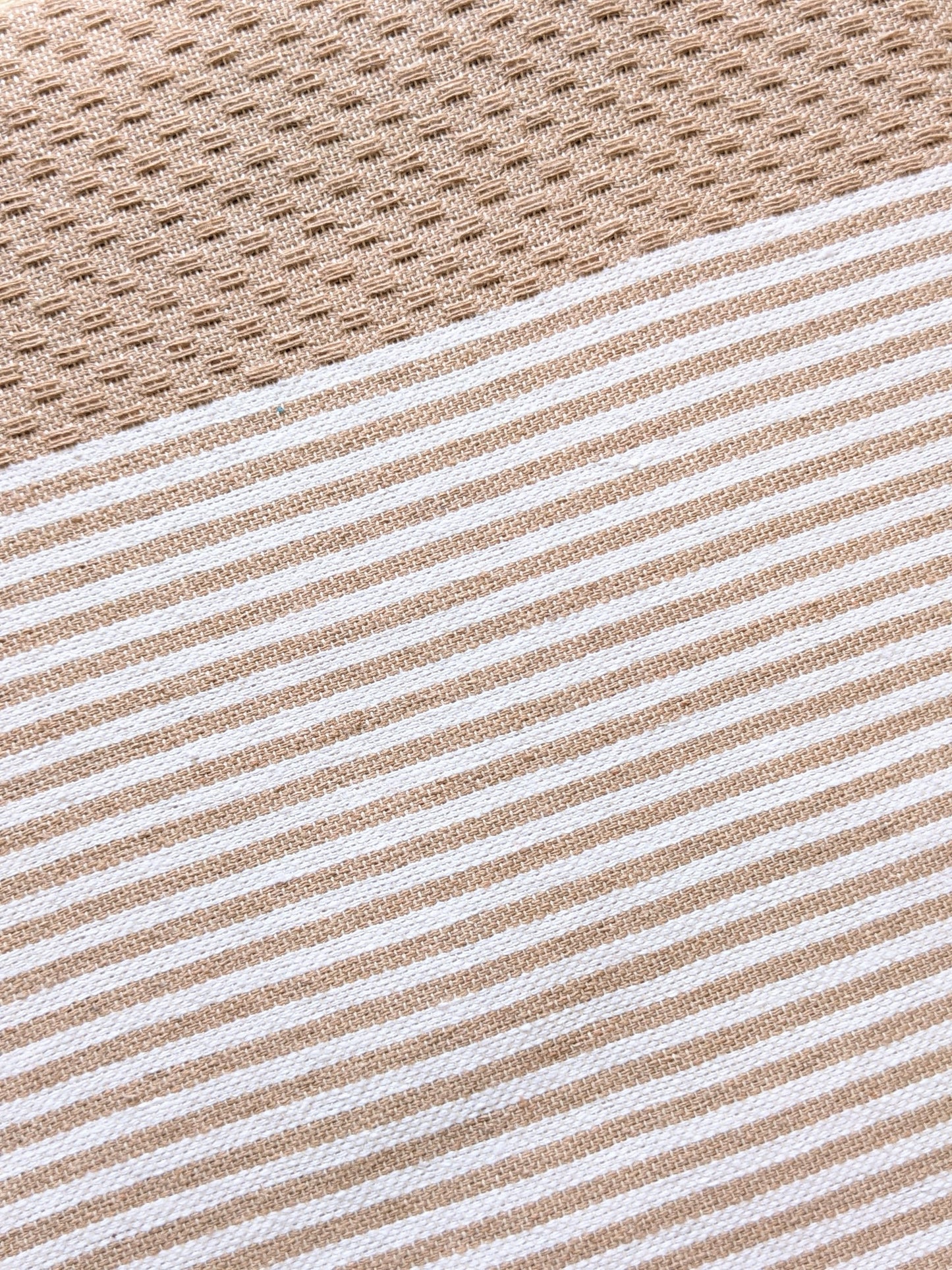 Hamam Blanket sand beige honeycomb striped